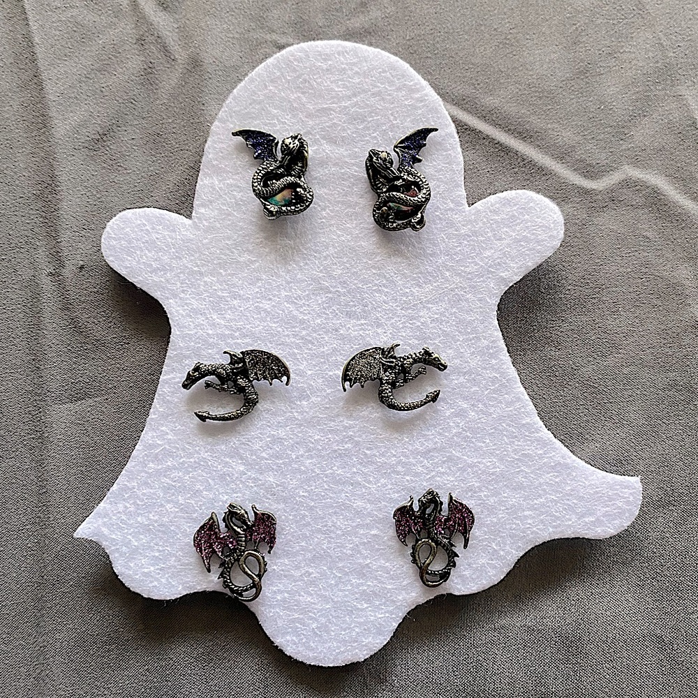 Dragon Earrings - Set of 3 🐉